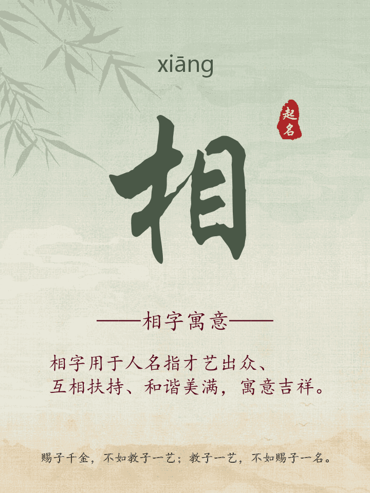 相字取名寓意详解