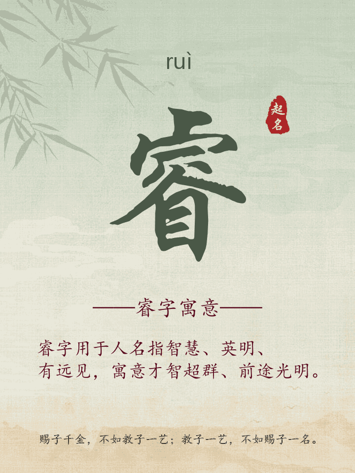 睿字取名寓意详解
