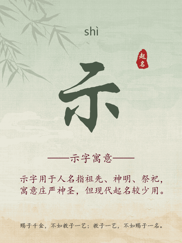 示字取名寓意详解