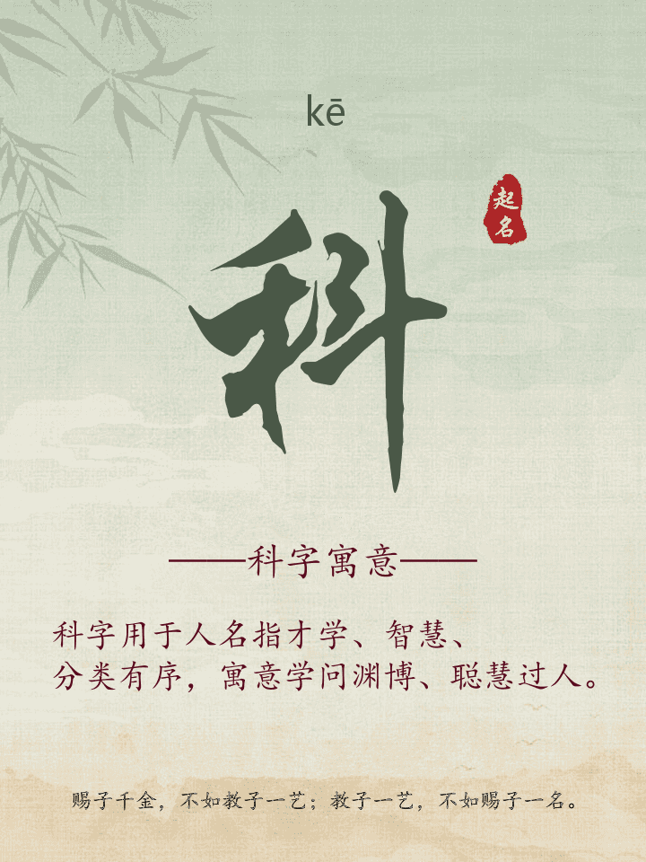科字取名寓意