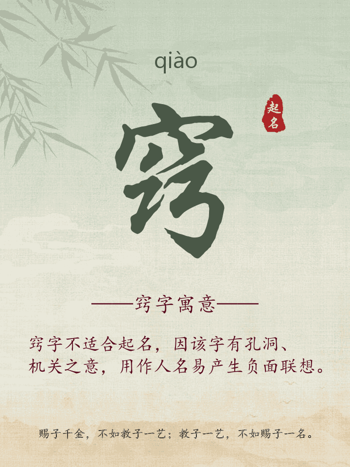 窍字取名寓意详解