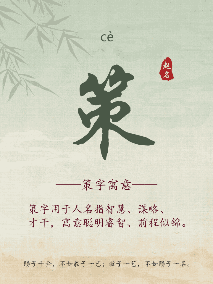 策字取名寓意详解