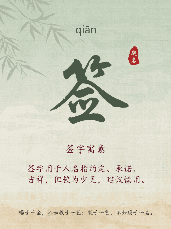 签字取名寓意详解