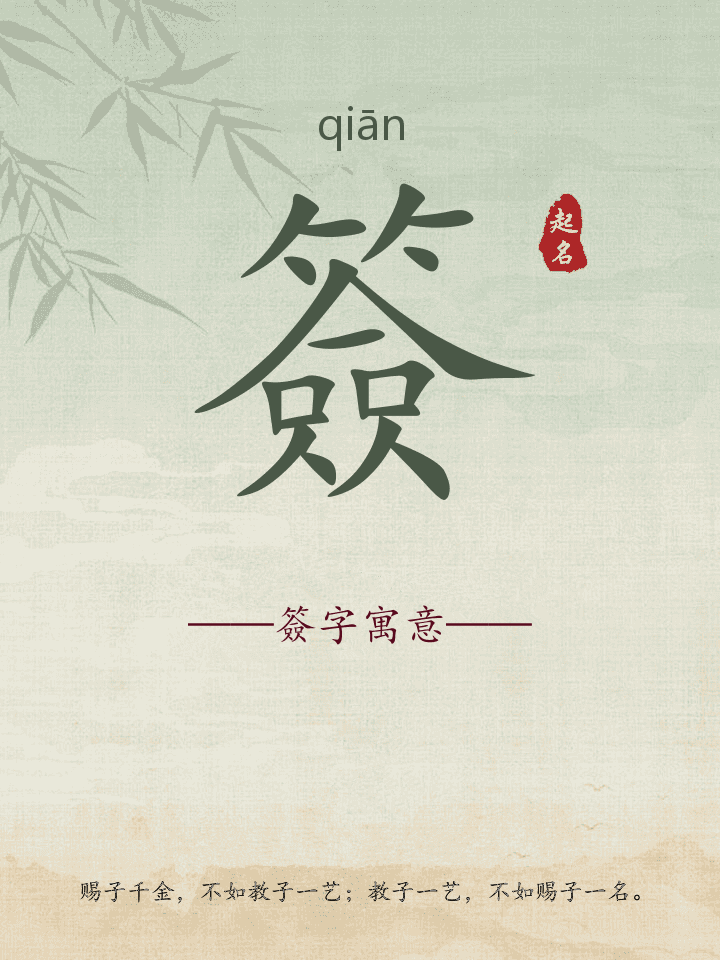 簽字取名寓意详解