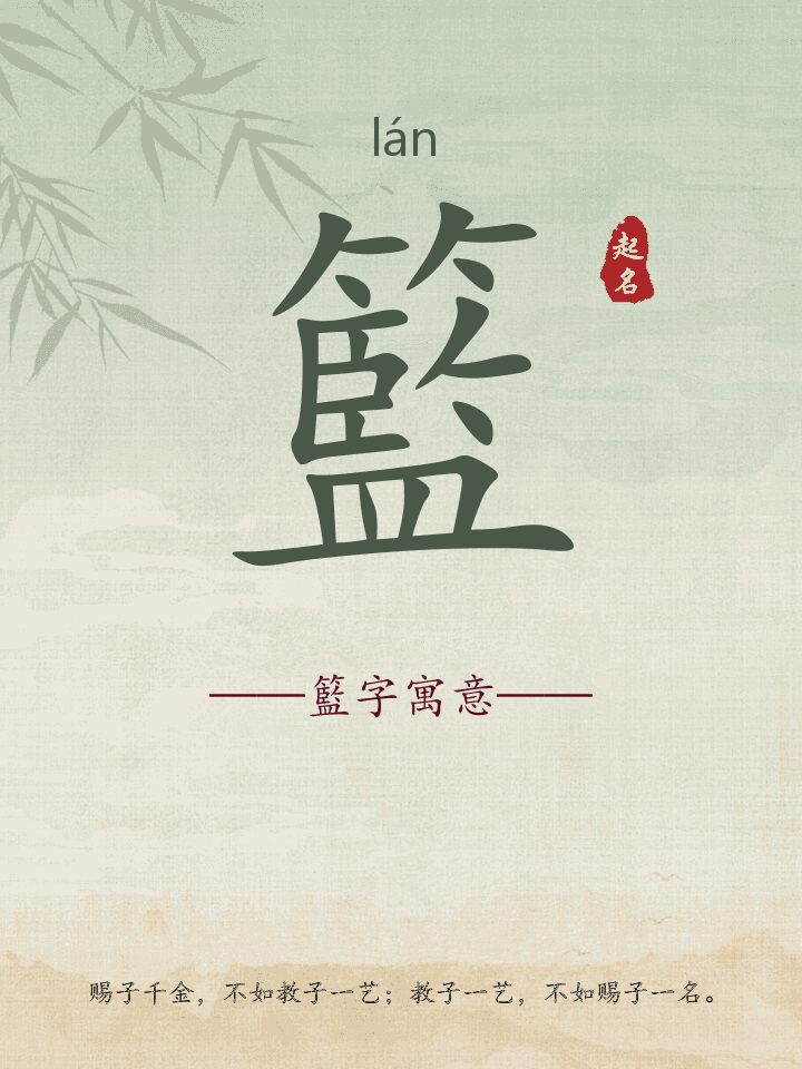 籃字取名寓意详解