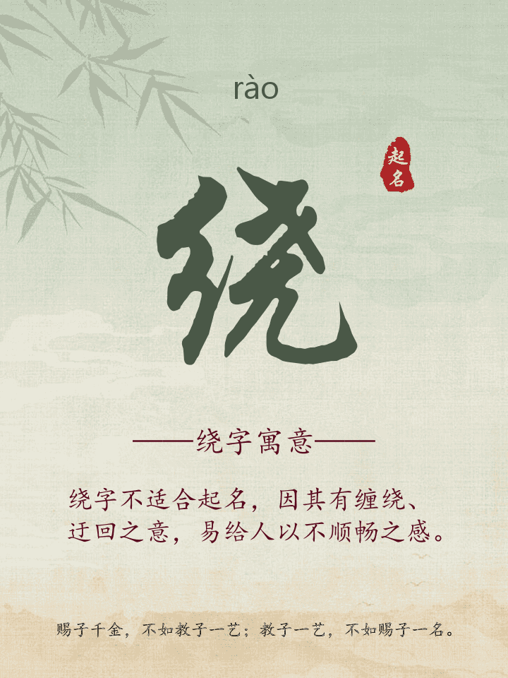 绕字取名寓意详解