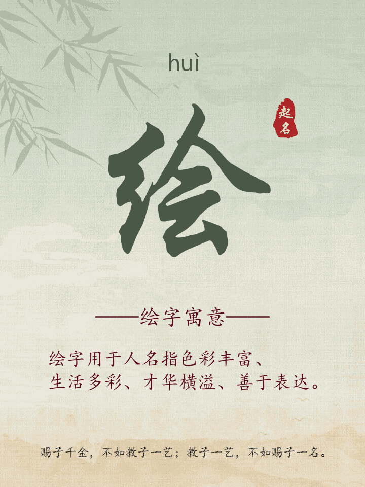 绘字取名寓意详解