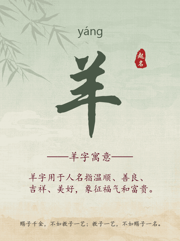 羊字取名寓意详解