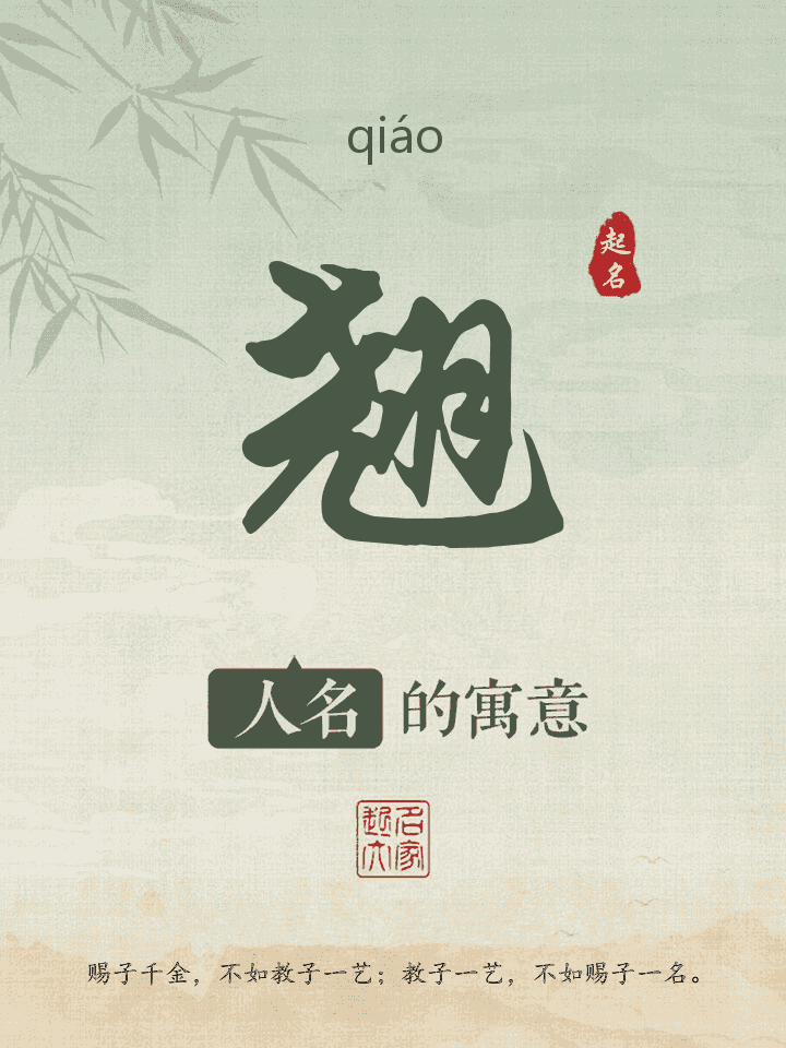 翘字取名寓意