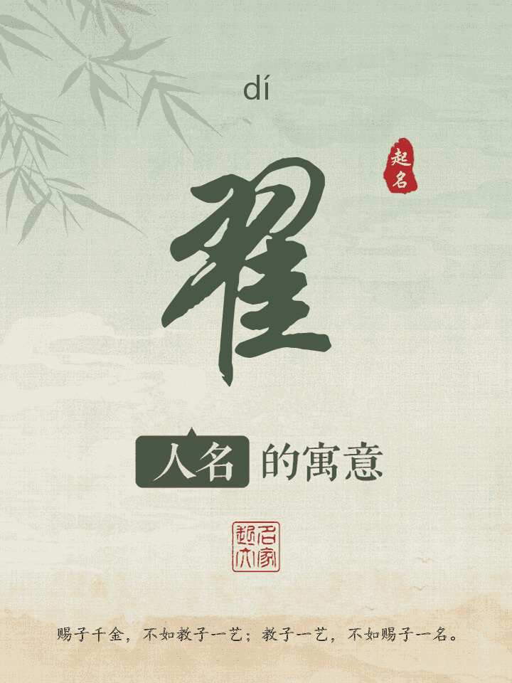翟字取名寓意