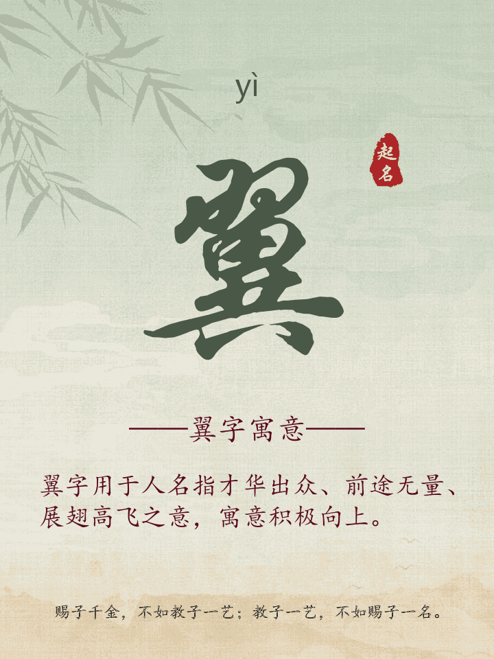 翼字取名寓意详解