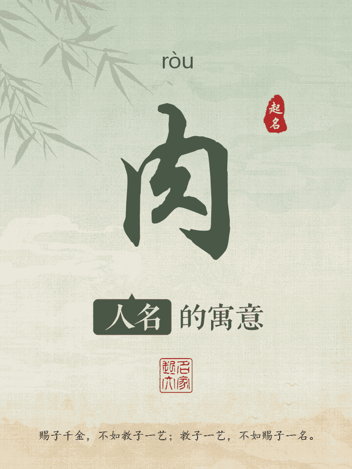 肉字取名寓意