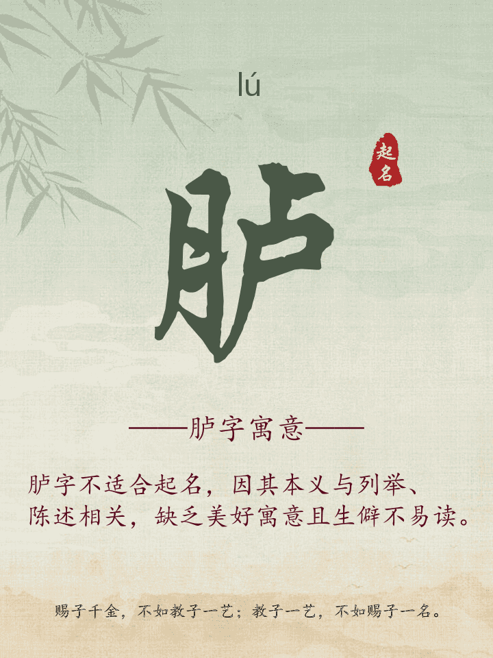 胪字取名寓意详解