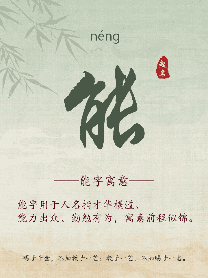 能字取名寓意详解