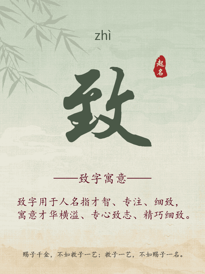 致字取名寓意详解