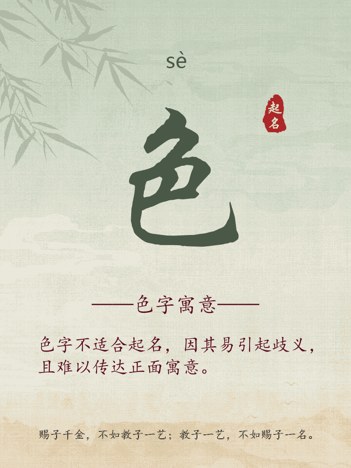 色字取名寓意详解