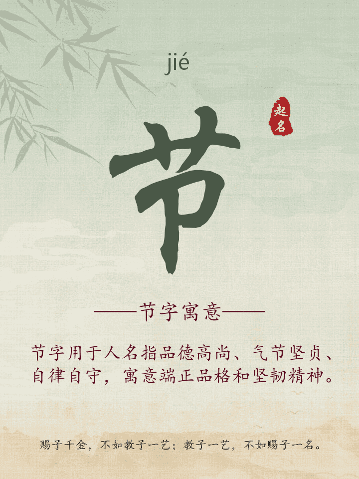 节字取名寓意详解
