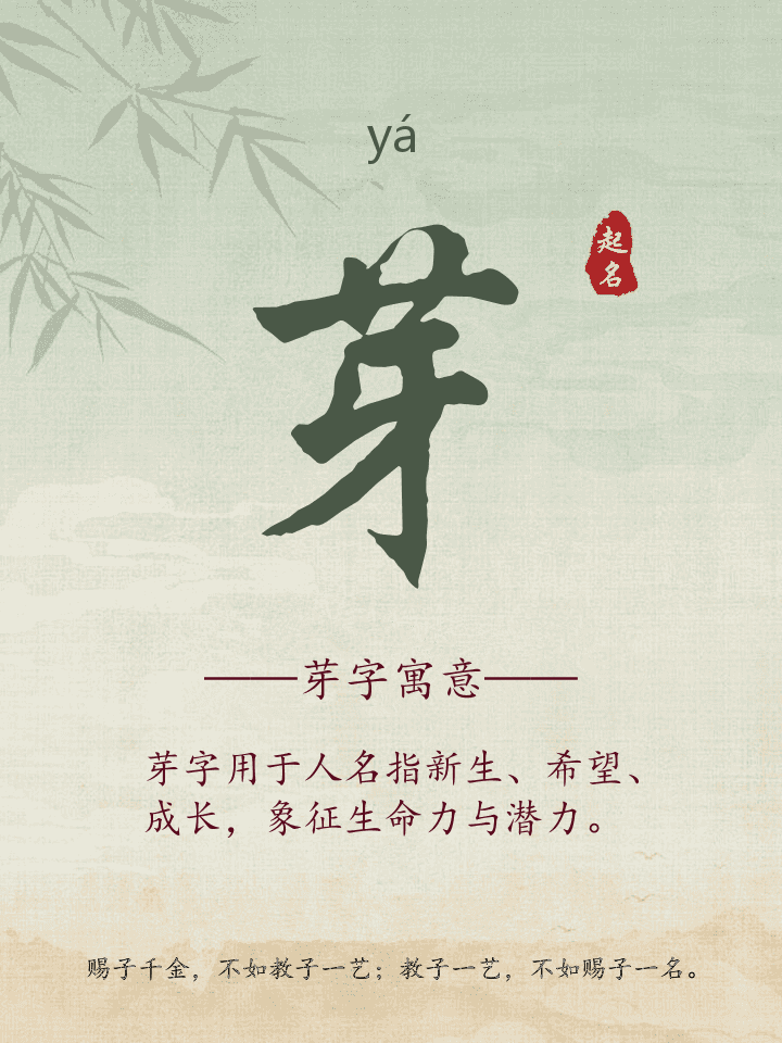 芽字取名寓意详解
