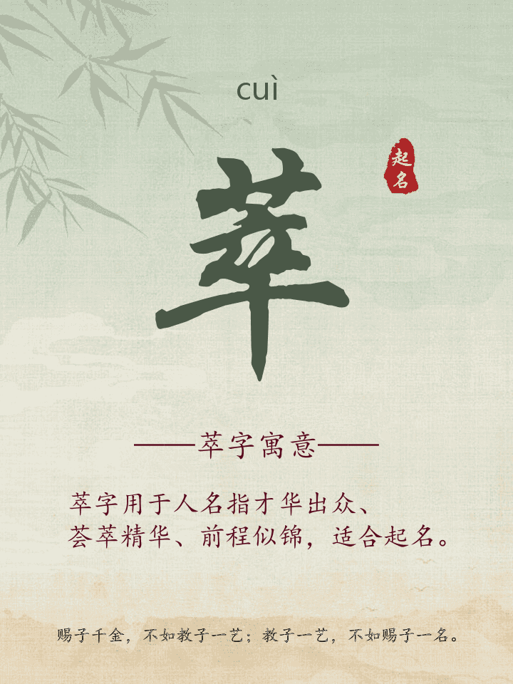 萃字取名寓意详解