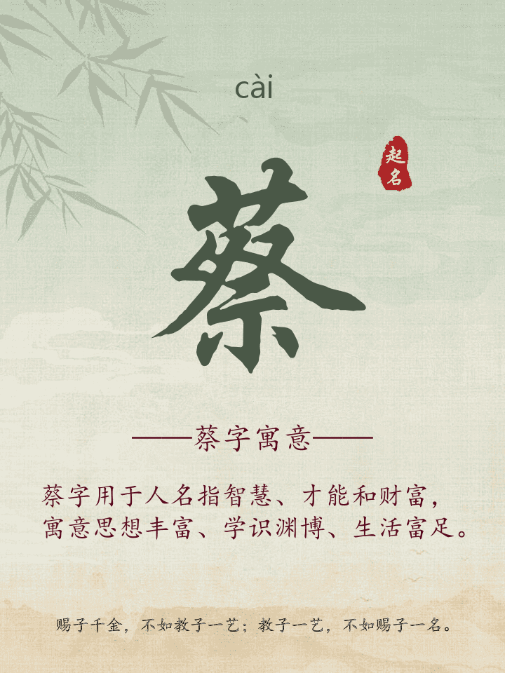 蔡字取名寓意详解