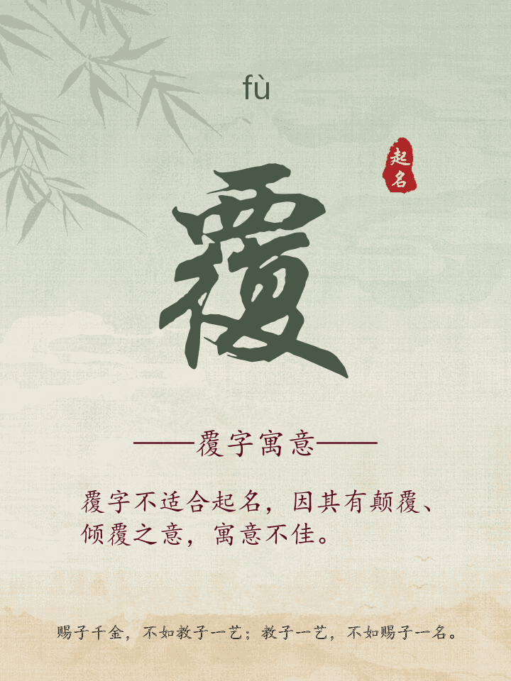 覆字取名寓意详解