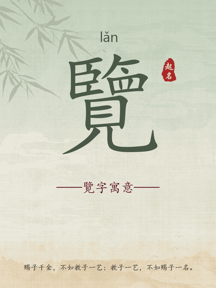 覽字取名寓意详解