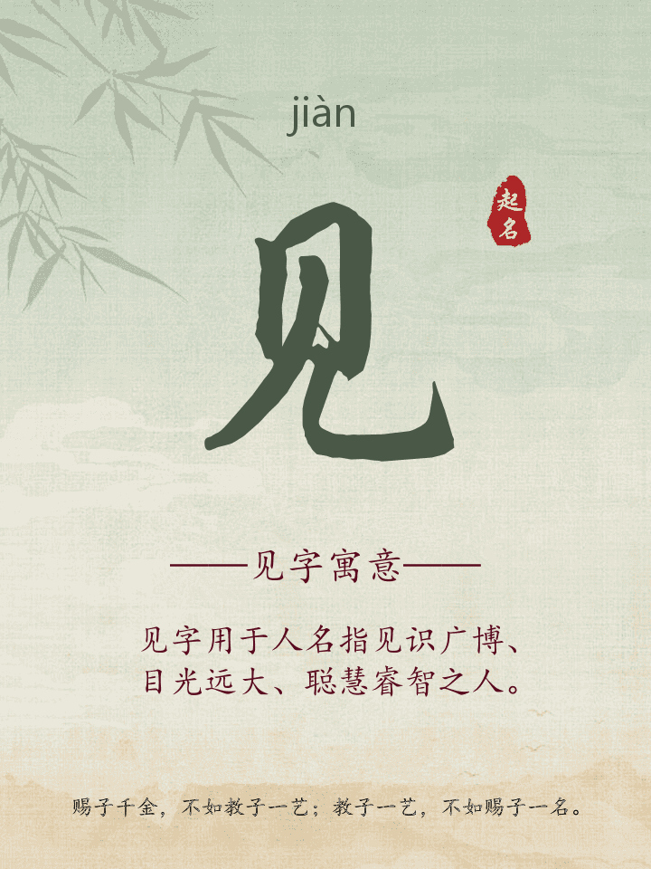 见字取名寓意详解
