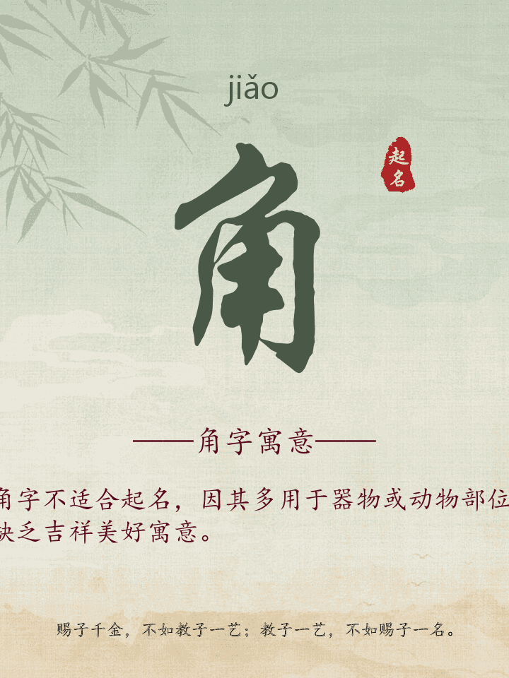 角字取名寓意详解