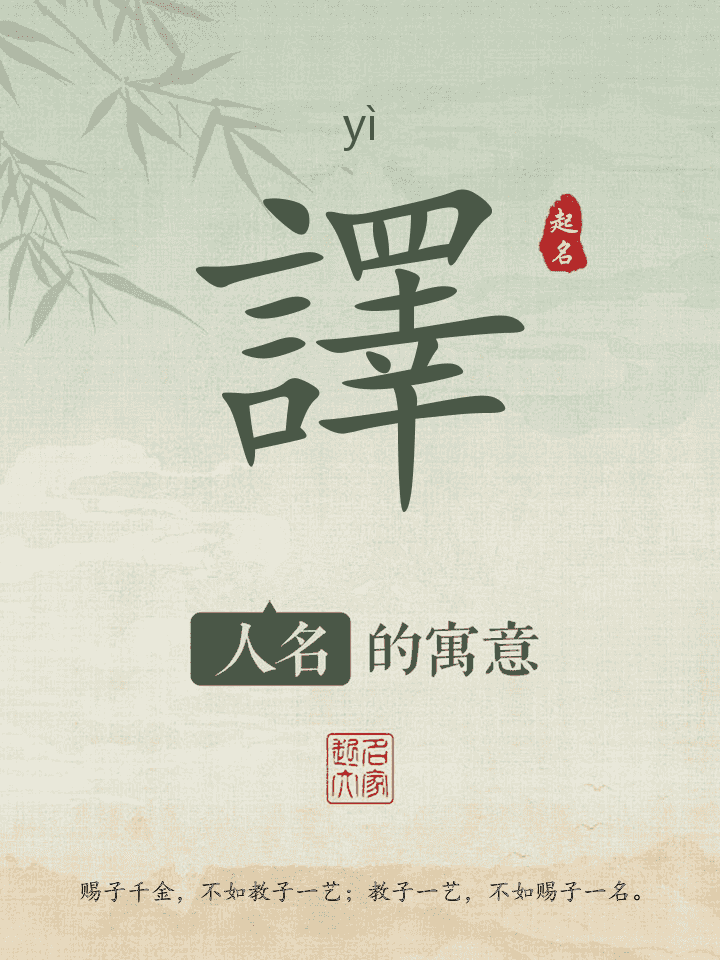 譯字取名寓意