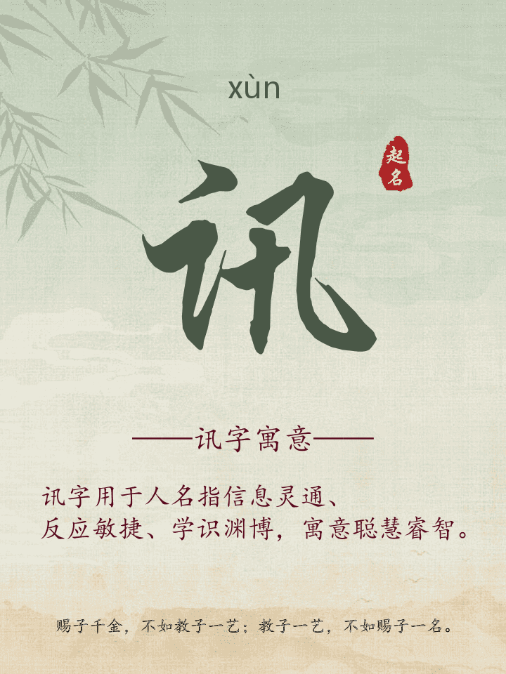 讯字取名寓意详解