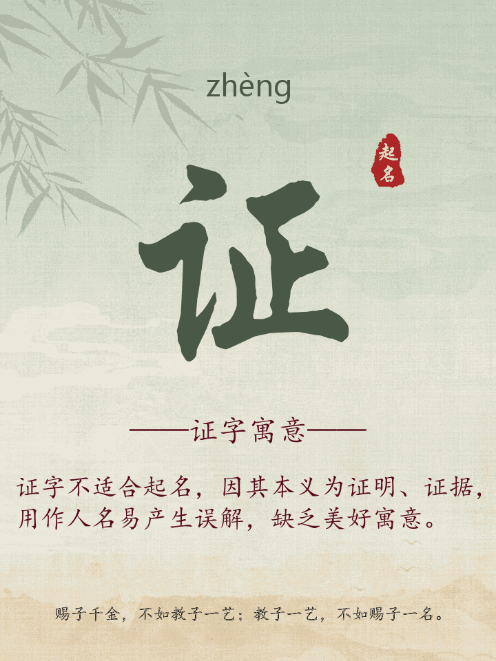 证字取名寓意详解