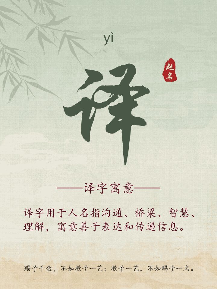 译字取名寓意详解