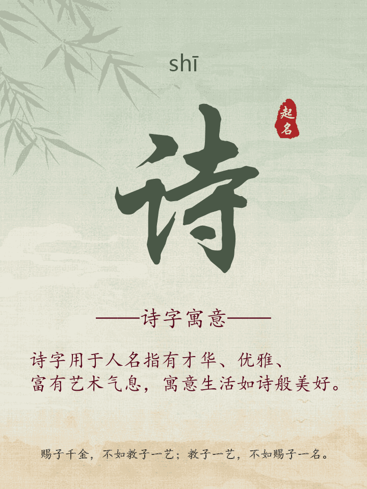 诗字取名寓意详解