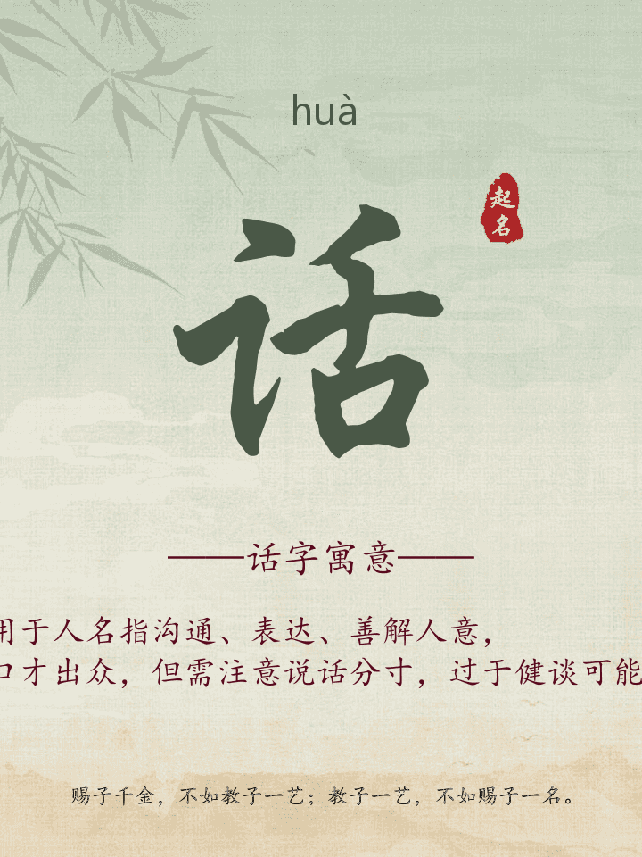 话字取名寓意详解