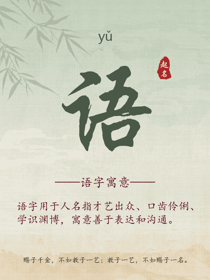 语字取名寓意详解
