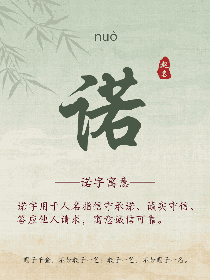 诺字取名寓意详解