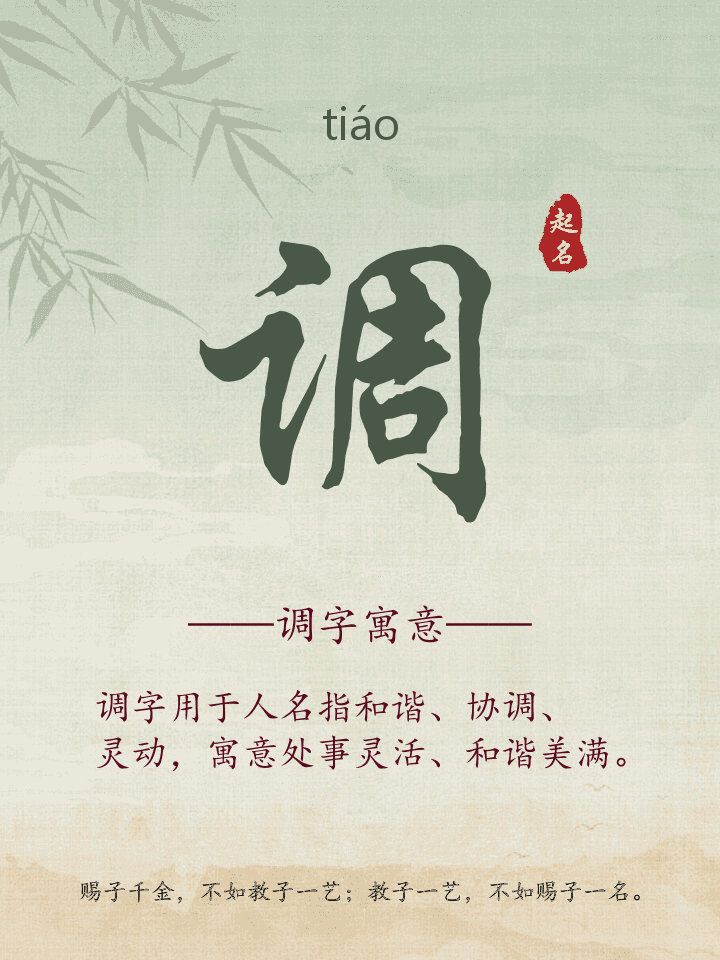 调字取名寓意详解
