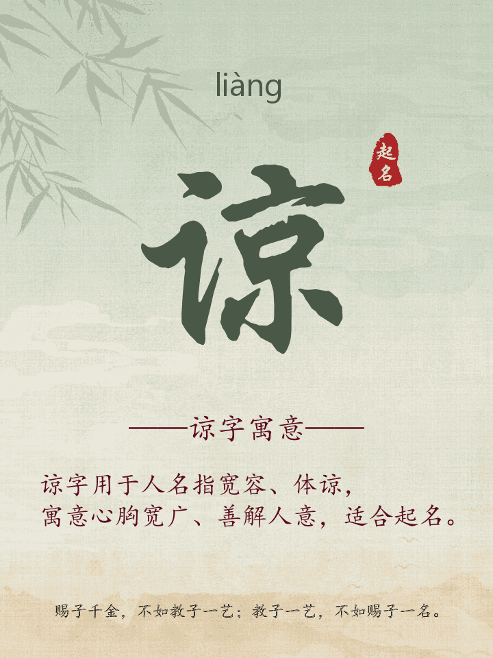 谅字取名寓意详解