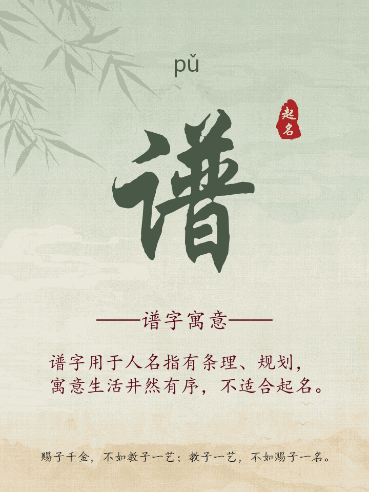 谱字取名寓意详解