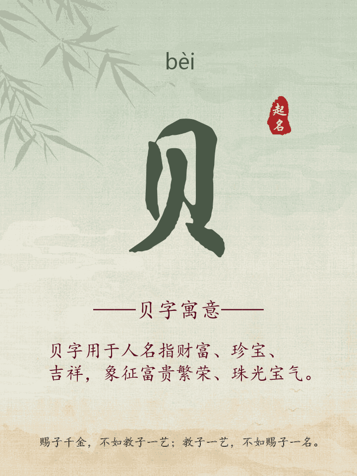 贝字取名寓意详解