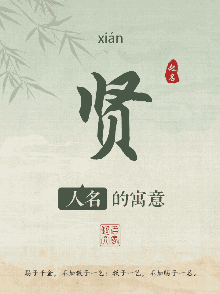 贤字取名寓意