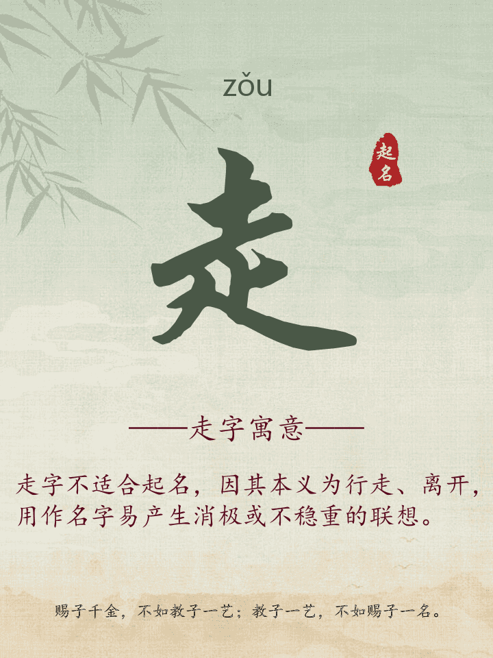 走字取名寓意详解