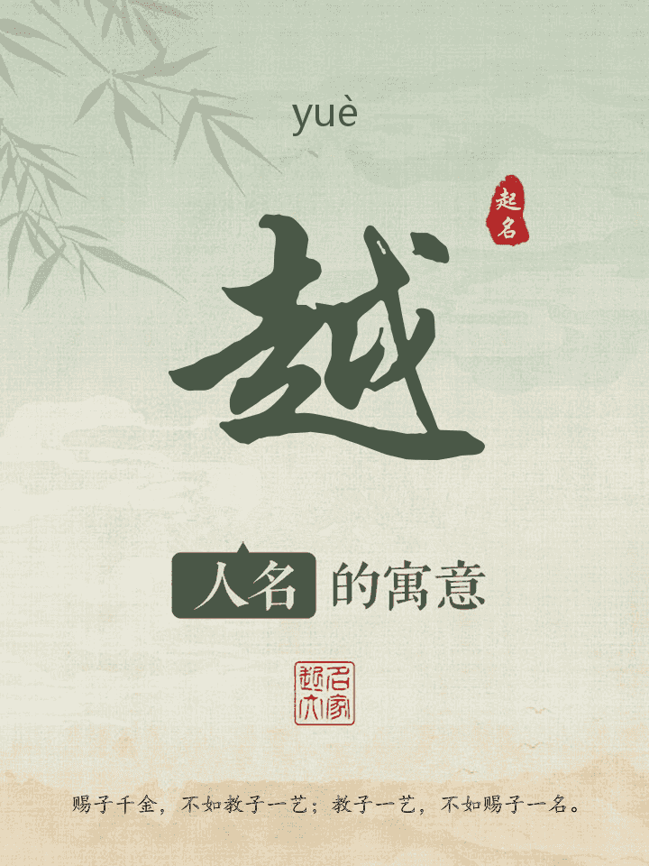 越字取名寓意
