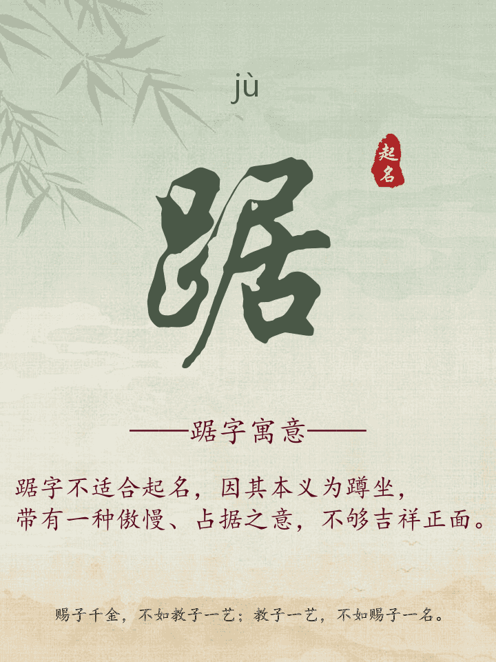 踞字取名寓意详解