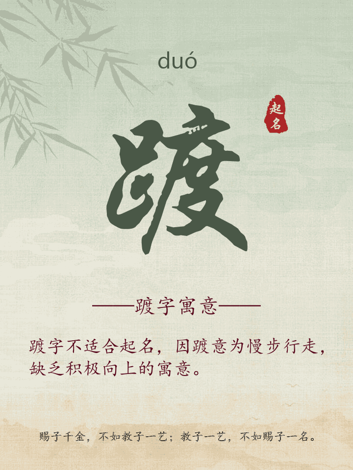 踱字取名寓意详解