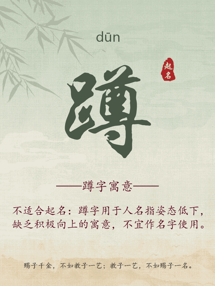 蹲字取名寓意详解