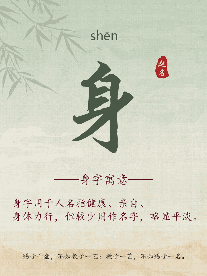 身字取名寓意详解