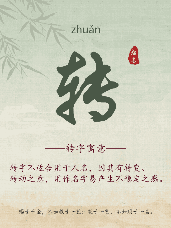 转字取名寓意详解
