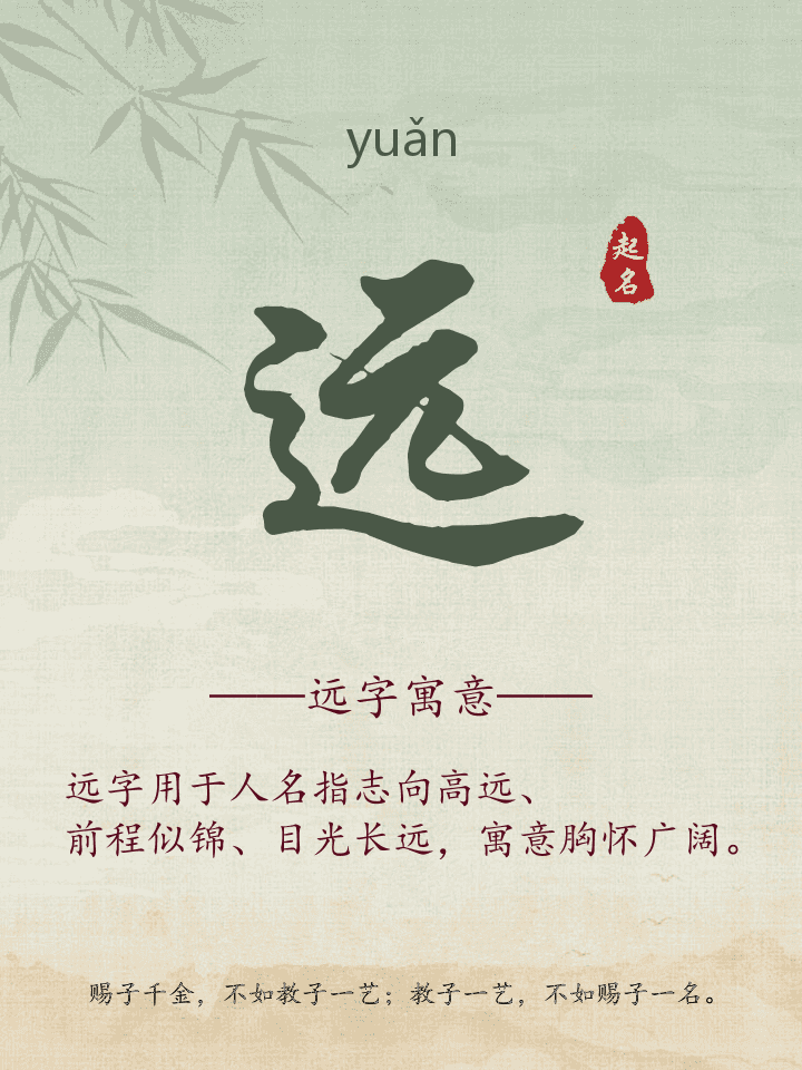远字取名寓意详解