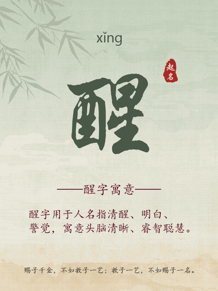 醒字取名寓意详解